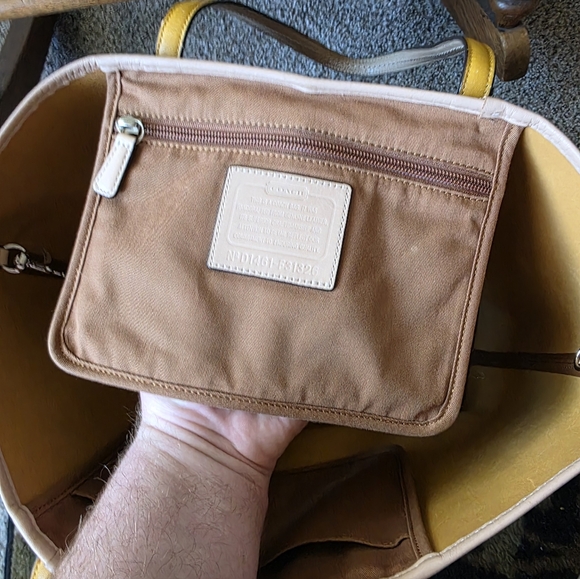 Coach Park Metropolitan Vermillion Cross Grain Leather Large Tote 2014 - Picture 8 of 12